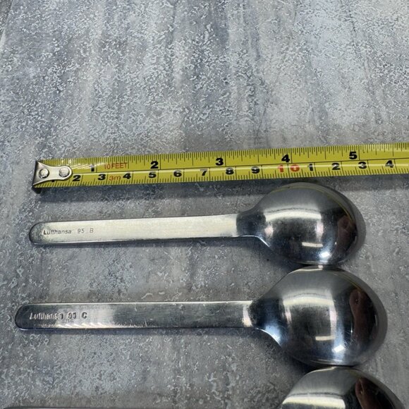 Lot of 3 Vtg Lufthansa German Airline Small Spoon 5 inch Flatware Aviation - Picture 6 of 6